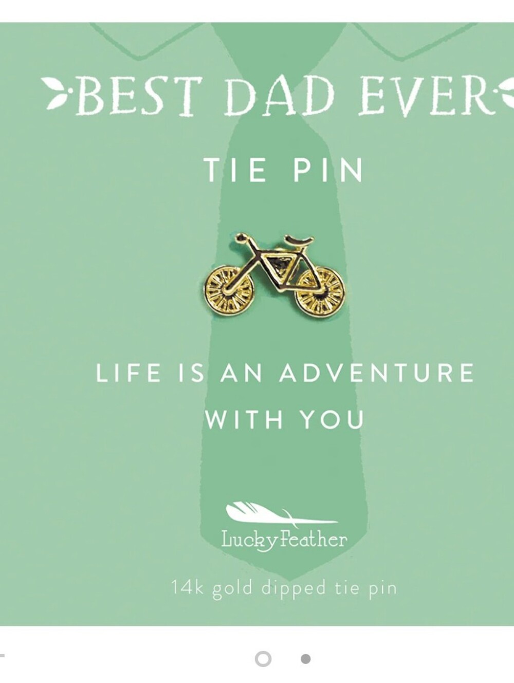 New 14K Gold Tie Pin Life is An Adventure with You Bicycle